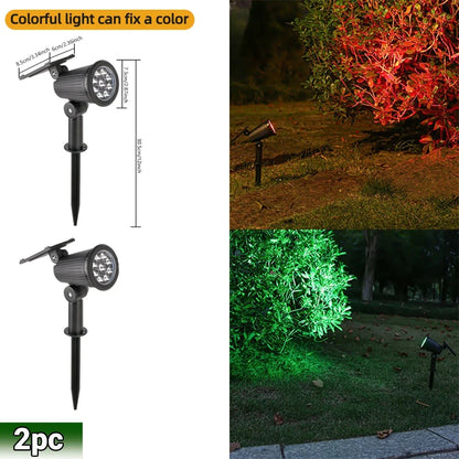 Solar Spot Lights 9 LED RGB Waterproof IP65 Adjustable Garden Outdoor