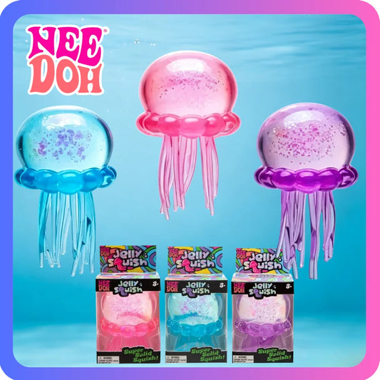Needoh Fuzz Ball Jellyfish Squishy Stress Relief Sensory Toy Blind Box