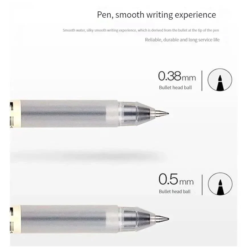 Gel Pen Set 6/8 Pack Black Red Blue 0.38mm 0.5mm Fine Tip Stationery