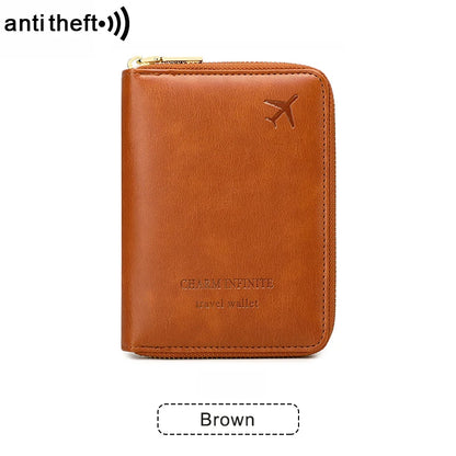 RFID Blocking Passport Holder Travel Wallet Organiser Document Bag Zipper