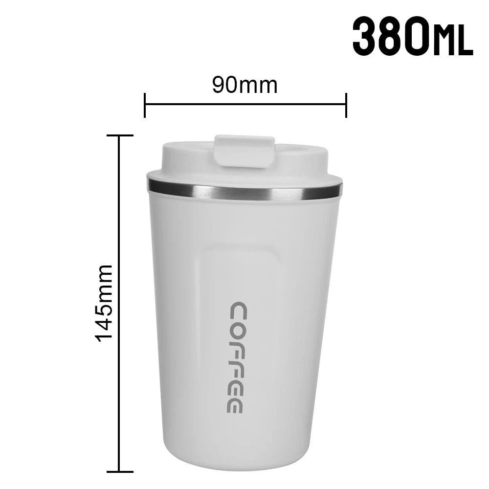 Stainless Steel Insulated Travel Mug 380ml 510ml Leak-Proof Thermos Cup