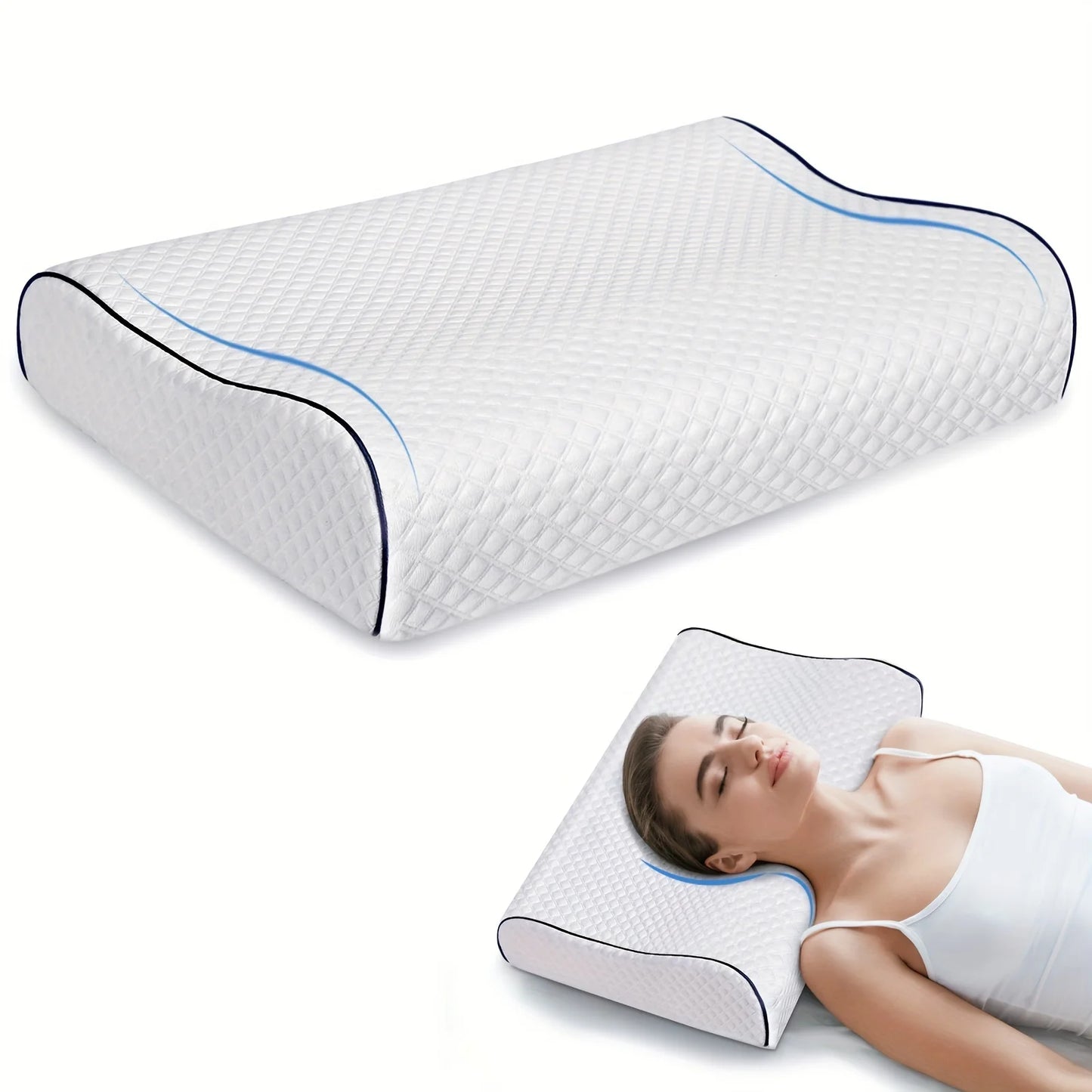 Cervical Neck Pillow with Head Massage Relief for Travel & Sleep Support