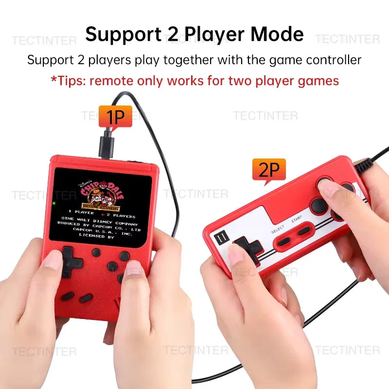 Retro Handheld Game Console 500 Built-In Games 2.4" Screen Rechargeable