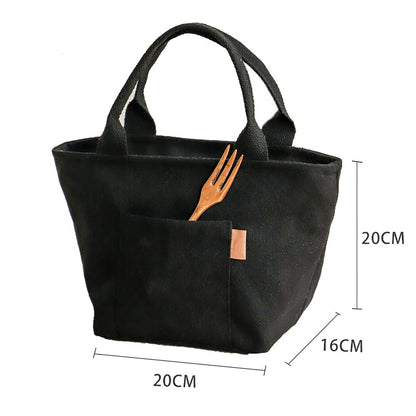 Insulated Lunch Bag Canvas Zipper Tote Portable Picnic Travel Organiser AU
