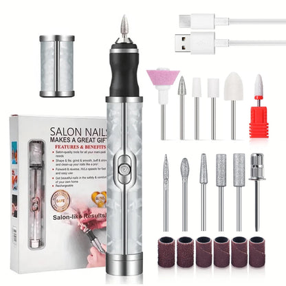 Electric Nail Drill Kit Rechargeable 20000RPM Manicure Pedicure File