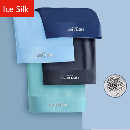 Men's Boxer Shorts 4 Pack Ice Silk Breathable Underwear L-6XL