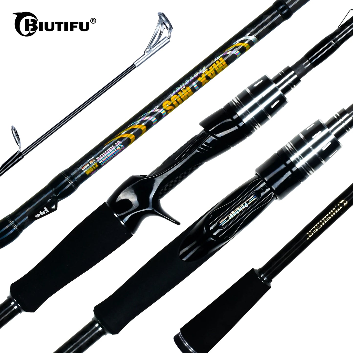 Carbon Fibre Fishing Rod 1.8-3.0m Spinning Casting Travel Rod L/M/MH