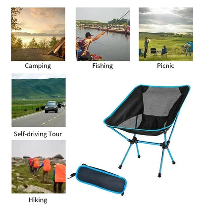 Portable Folding Camping Chair Lightweight Aluminium Beach Fishing Picnic