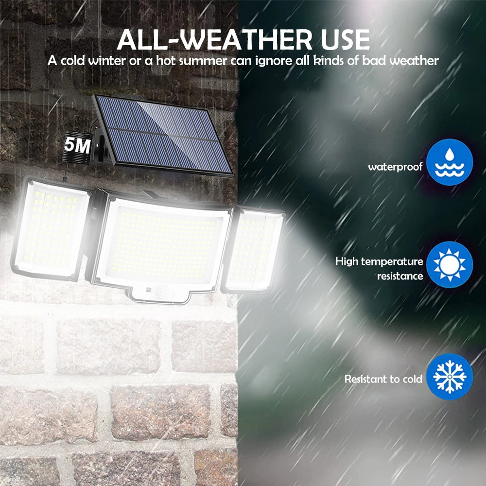 Solar Outdoor Lights 366 LED Motion Sensor Security Light Waterproof Garden