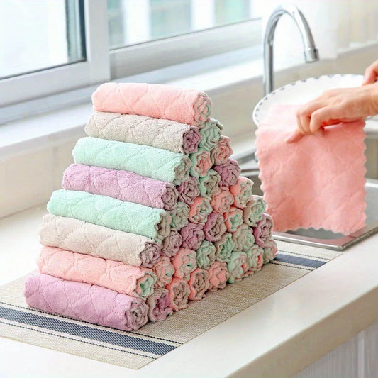 Microfiber Dish Cloths 10 Pack Multi-Purpose Kitchen Cleaning Towels