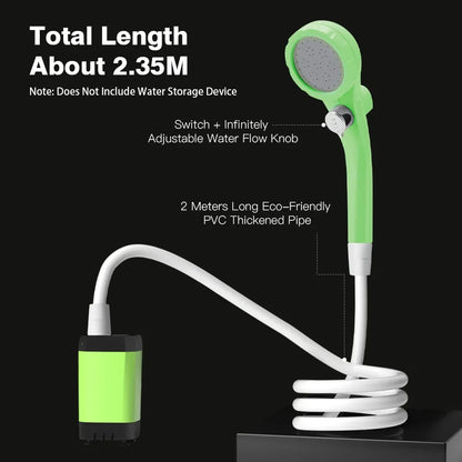 Portable Camping Shower Pump with Digital Display | 6000mAh Battery, Adjustable Flow