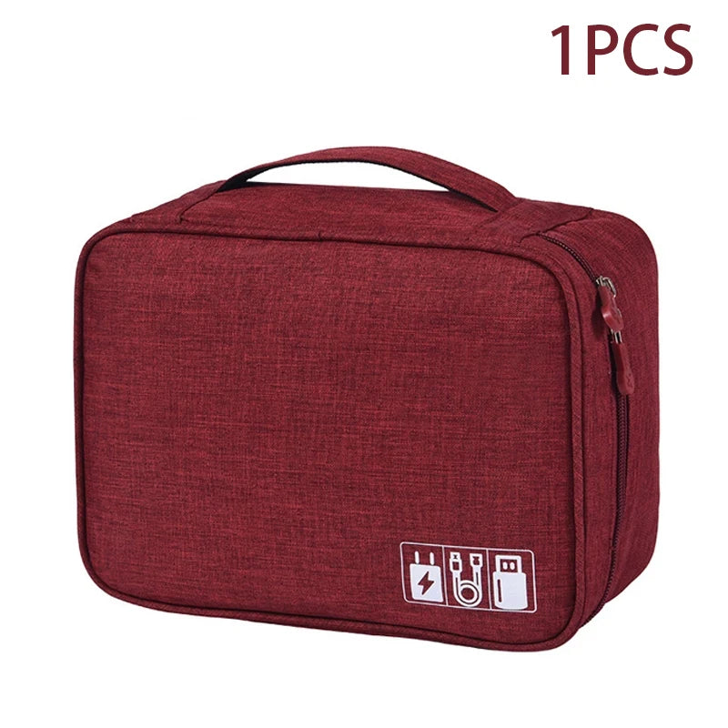 Travel Cable Organiser Bag Waterproof USB Charger Storage Pouch AU