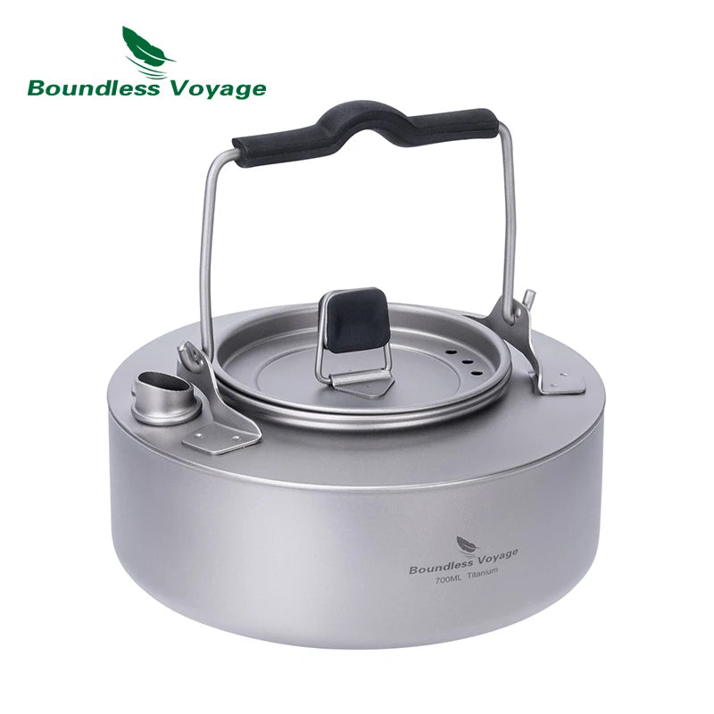 Titanium Camping Pot Set 1.2L 1.8L 2.4L + 700ml Kettle Ultralight Cookware