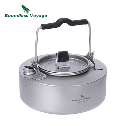 Titanium Camping Pot Set 1.2L 1.8L 2.4L + 700ml Kettle Ultralight Cookware