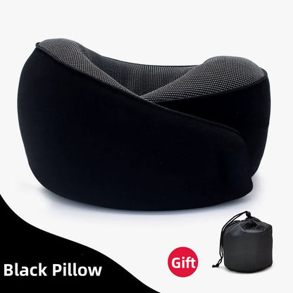 Memory Foam Travel Neck Pillow U-Shaped Adjustable Support Portable Sleep