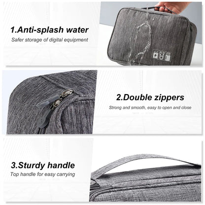 Travel Cable Organiser Bag Waterproof USB Charger Storage Pouch AU