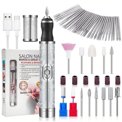 Electric Nail Drill Kit Rechargeable 20000RPM Manicure Pedicure File
