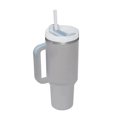 1.2L Insulated Tumbler with Handle & Straw - Stainless Steel Travel Mug
