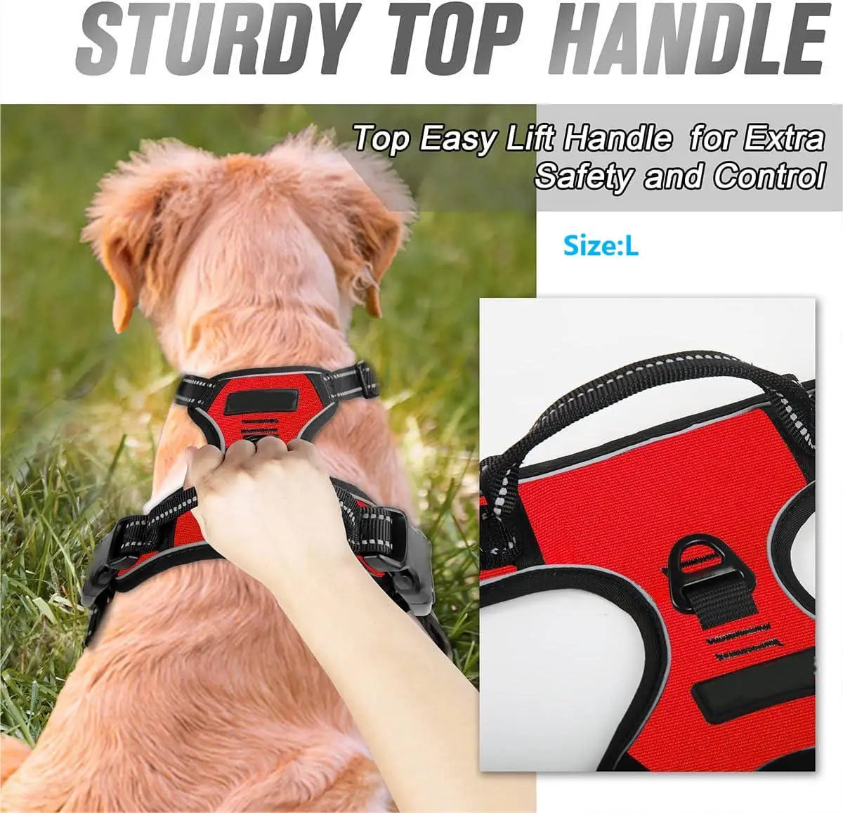 No Pull Dog Harness Front Clip Reflective Heavy Duty Large Dogs Control Handle