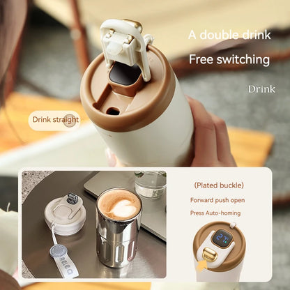 450ml Stainless Steel Insulated Bottle LED Temperature Display Travel Mug