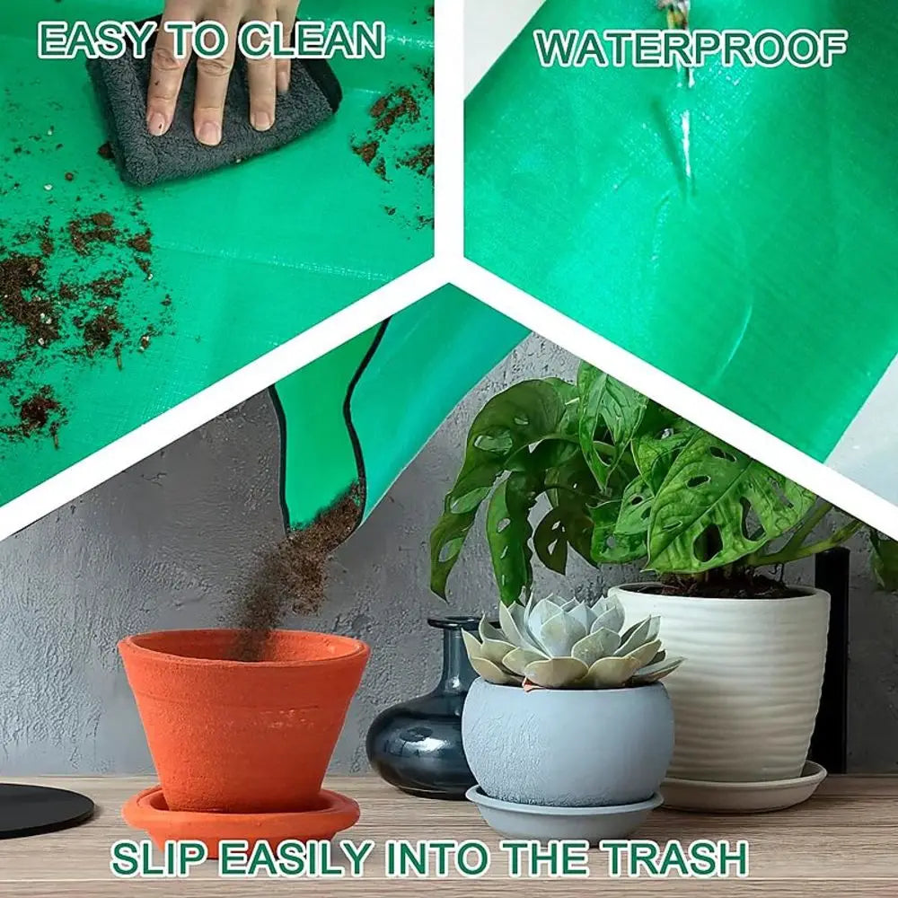 Gardening Mat Waterproof Foldable Transplant Pad Square PE Potting Tray