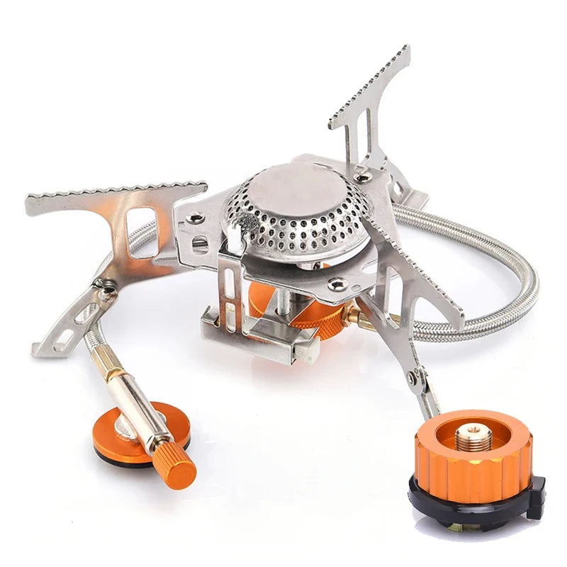 Portable Gas Stove Camping Burner Outdoor Cooker Stainless Steel Compact