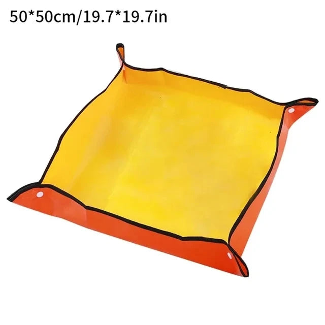 Gardening Mat Waterproof Foldable Transplant Pad Square PE Potting Tray