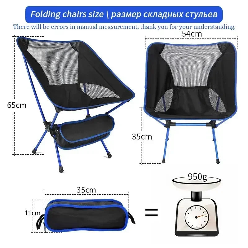 Portable Folding Camping Chair Lightweight Aluminium Beach Fishing Picnic