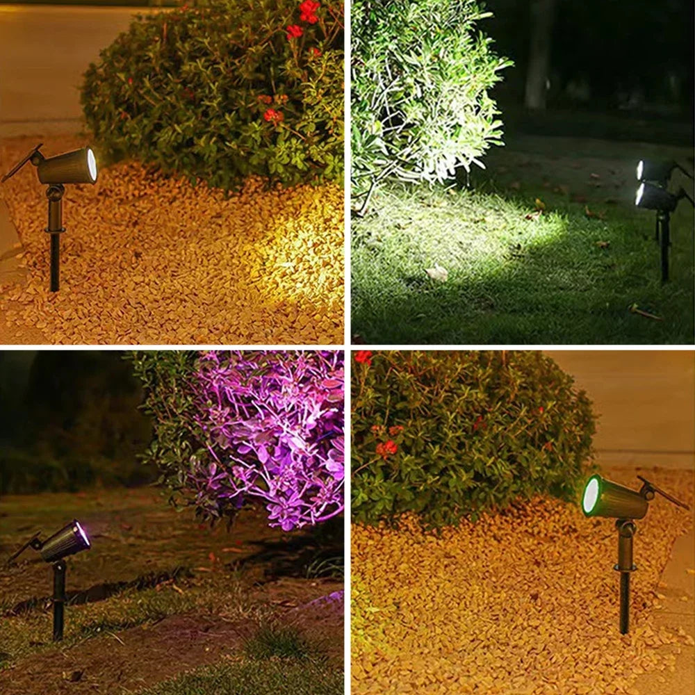 Solar Spot Lights 9 LED RGB Waterproof IP65 Adjustable Garden Outdoor