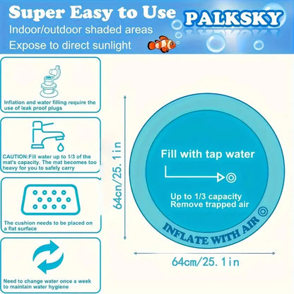 Pet Sensory Water Cooling Mat Inflatable Ocean Play Mat for Cats