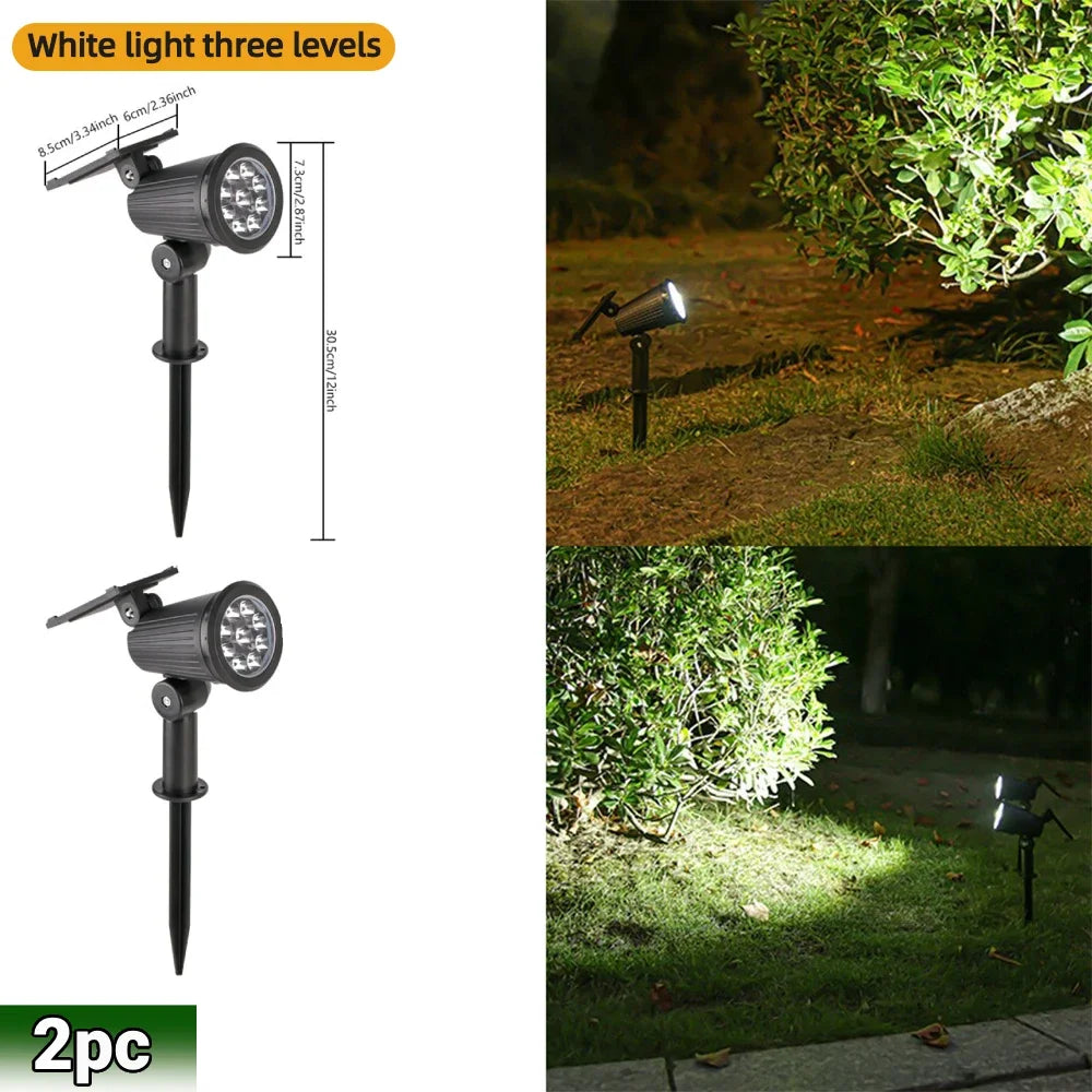 Solar Spot Lights 9 LED RGB Waterproof IP65 Adjustable Garden Outdoor