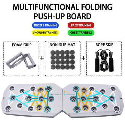 Push-Up Board Set Colour-Coded Foldable Fitness Training System AU
