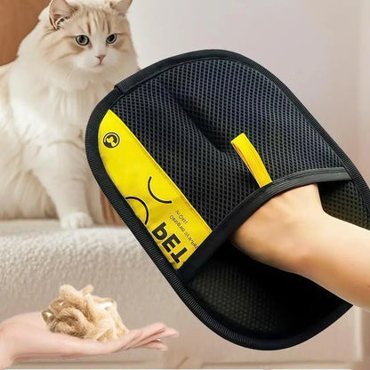 Pet Hair Removal Mitts 2-in-1 Grooming Glove Lint Roller Reusable Washable