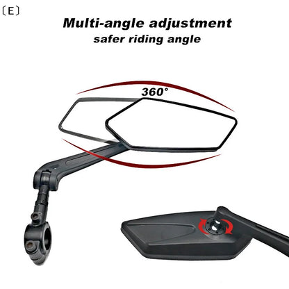 Mountain Bike Rearview Mirror Flat Reflector 200x80mm Riding Safety
