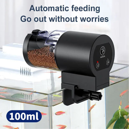 Automatic Fish Feeder Timer Waterproof 100ml Tank Food Dispenser Aquarium