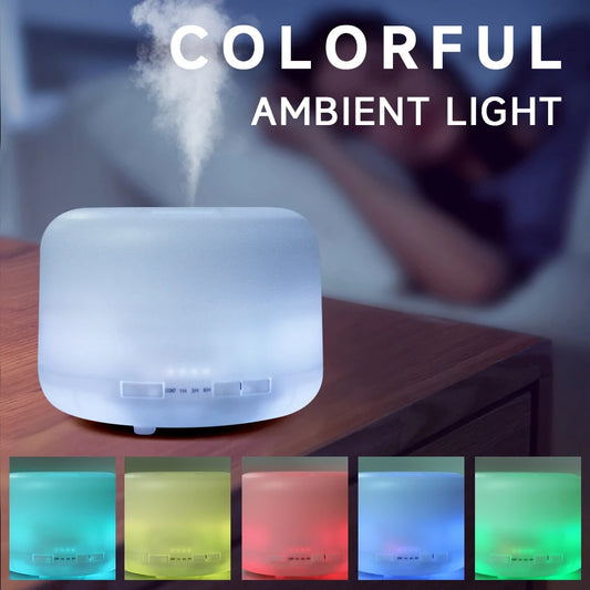 500ml Essential Oil Diffuser Ultrasonic Humidifier Remote Timer Auto-Off