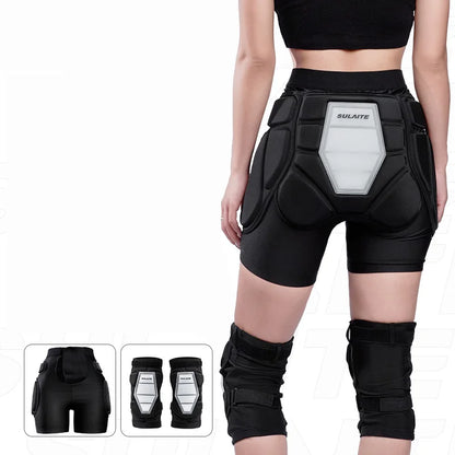 Padded Protective Shorts with Knee Pads EVA Silicone Hip Guard