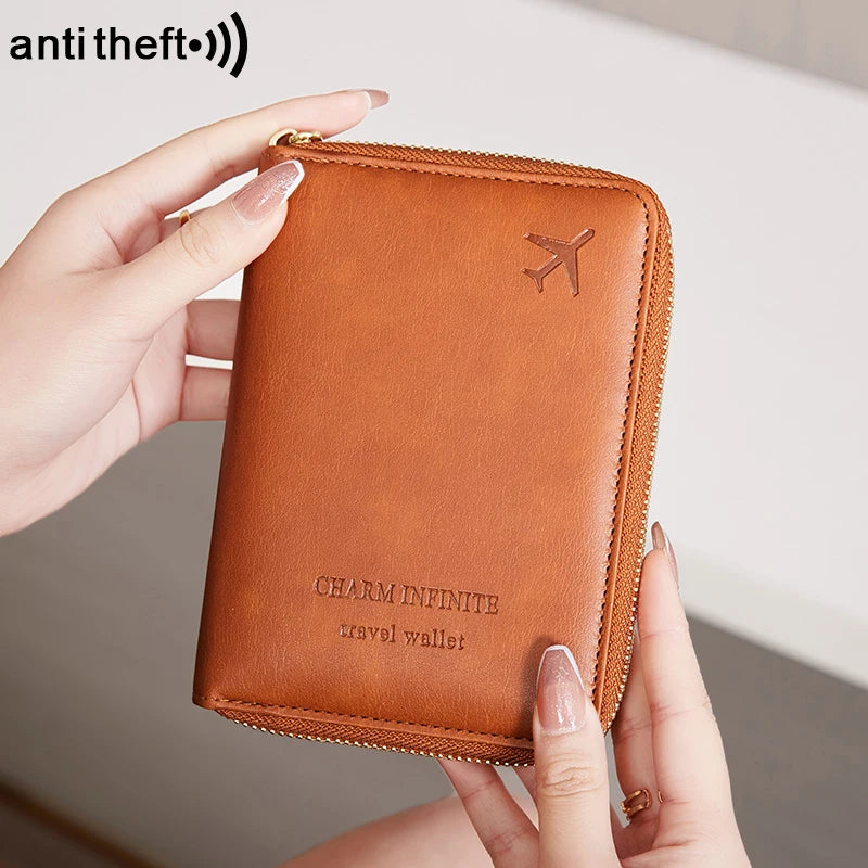 RFID Blocking Passport Holder Travel Wallet Organiser Document Bag Zipper