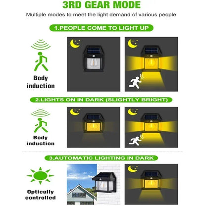 Solar Wall Light 30W Motion Sensor IP65 Waterproof Outdoor Garden Light