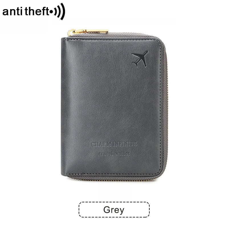 RFID Blocking Passport Holder Travel Wallet Organiser Document Bag Zipper