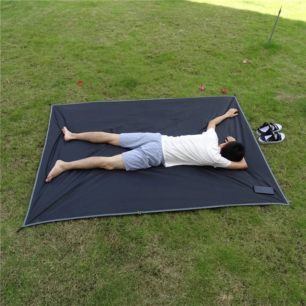 Waterproof Camping Mat with Pegs 210x150cm Picnic Blanket Beach Tent Ground Sheet