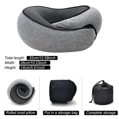 Memory Foam Travel Neck Pillow U-Shaped Adjustable Support Portable Sleep