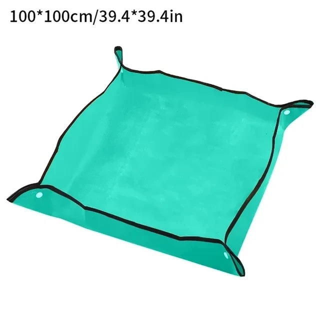 Gardening Mat Waterproof Foldable Transplant Pad Square PE Potting Tray
