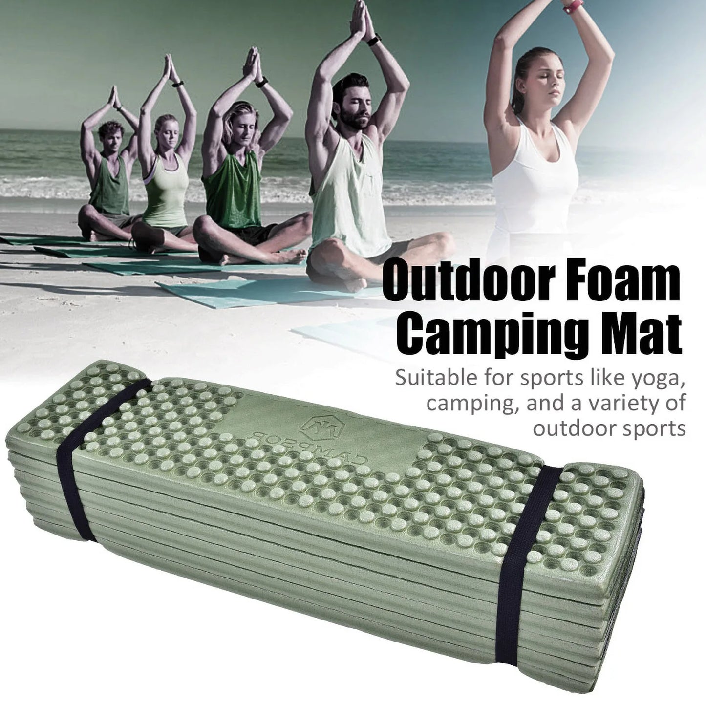 Camping Sleeping Mat Ultralight Folding Foam Pad 185cm Waterproof XPE