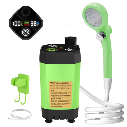 Portable Camping Shower Pump with Digital Display | 6000mAh Battery, Adjustable Flow