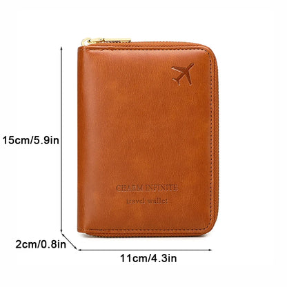 RFID Blocking Passport Holder Travel Wallet Organiser Document Bag Zipper
