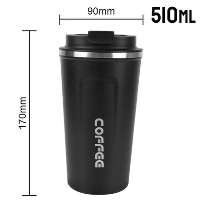 Insulated Travel Mug 380ml 510ml Stainless Steel Leak Proof Coffee Cup