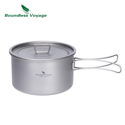 Titanium Camping Pot Set 1.2L 1.8L 2.4L + 700ml Kettle Ultralight Cookware