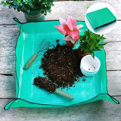 Gardening Mat Waterproof Foldable Transplant Pad Square PE Potting Tray
