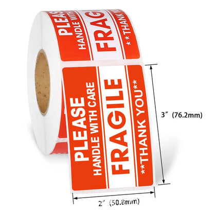 Fragile Stickers 120 Pack Handle With Care Warning Labels 90x50mm